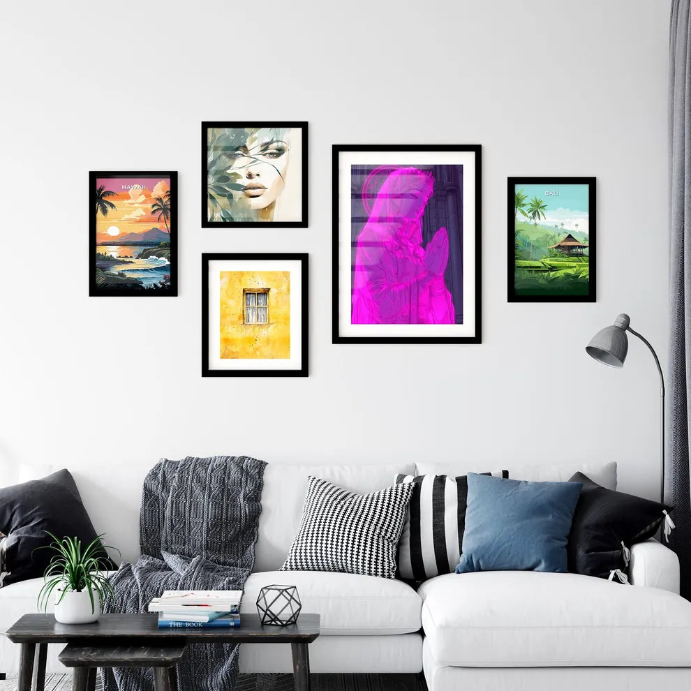 Patron saints, gta art style - Art print of a woman in a robe praying Interior Design