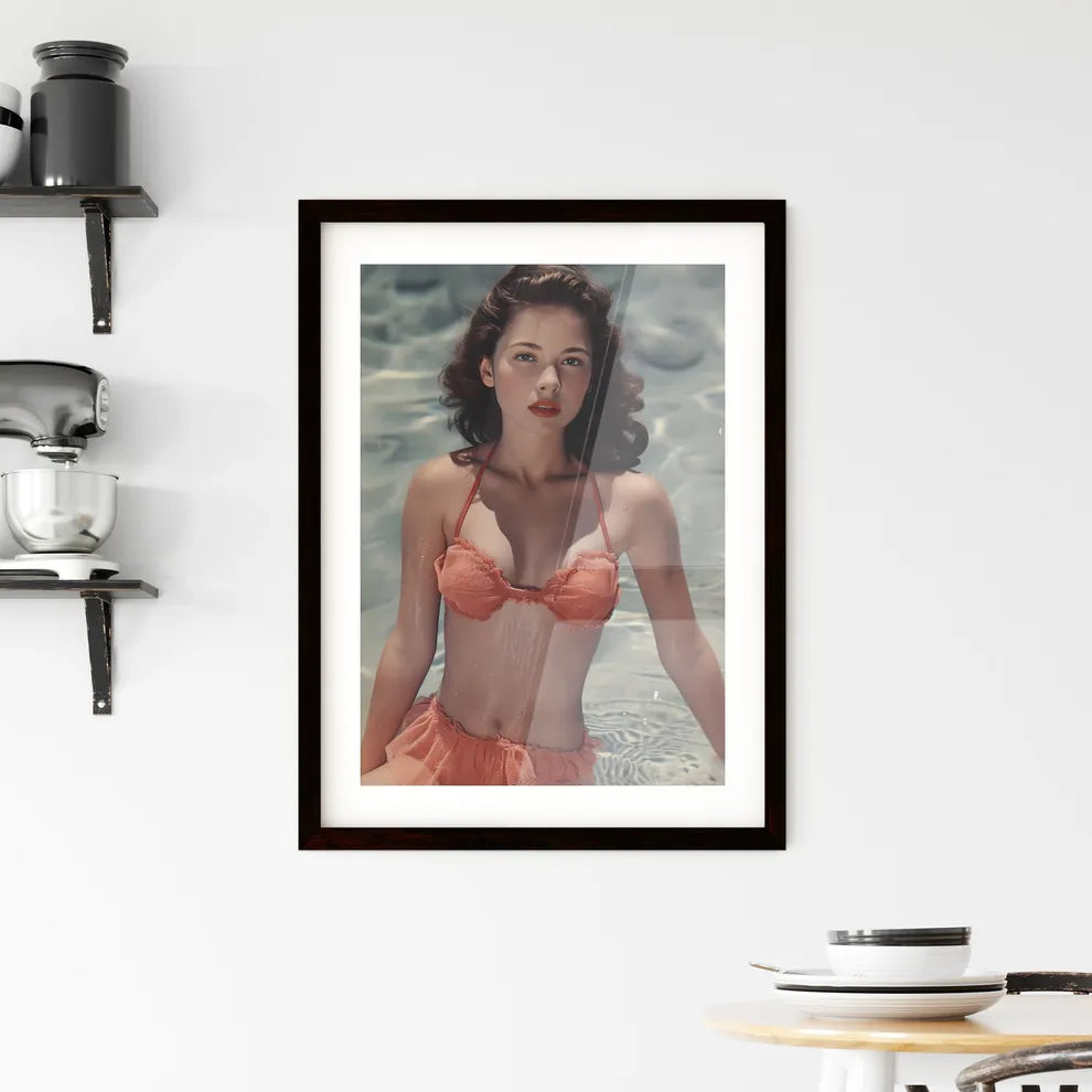 Vintage poster design - Art print of a woman Framed Print