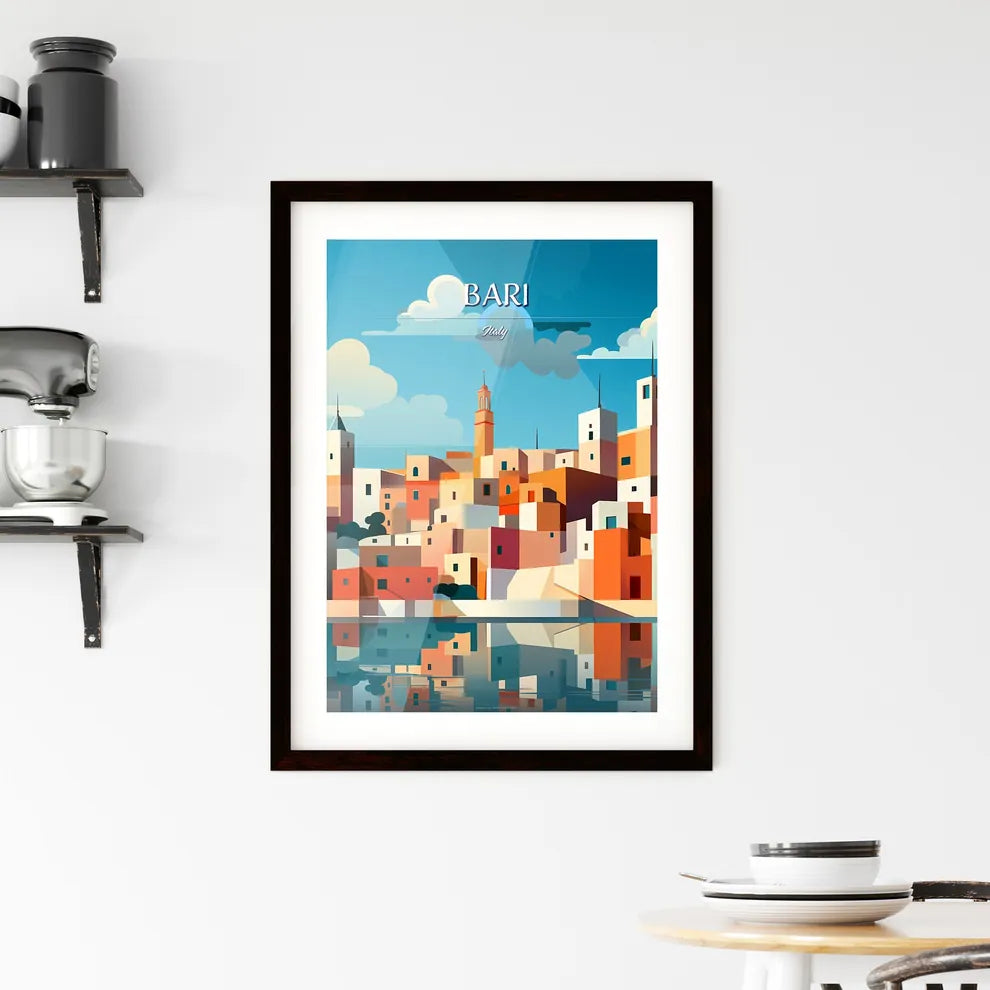 Bari, Italy - Art print of a city with buildings and a body of water Custom Print
