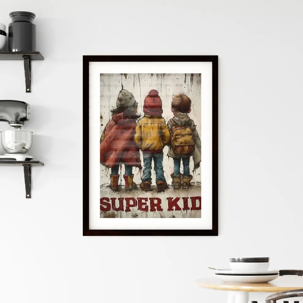 Cute cartoon of Child-friendly superhero - A Framed Print
