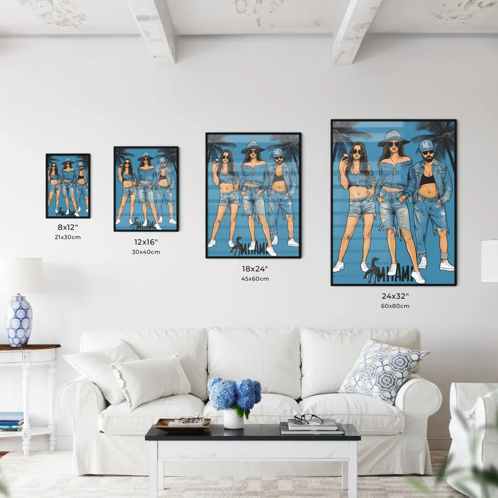 Poster with bottom text MIAMI in bold font - - Kitchen Hangings