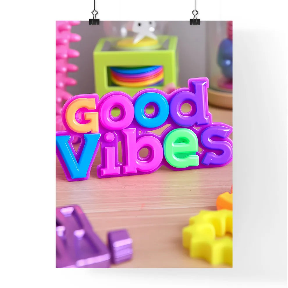 Good Vibes Only - Art print of a colorful p Poster