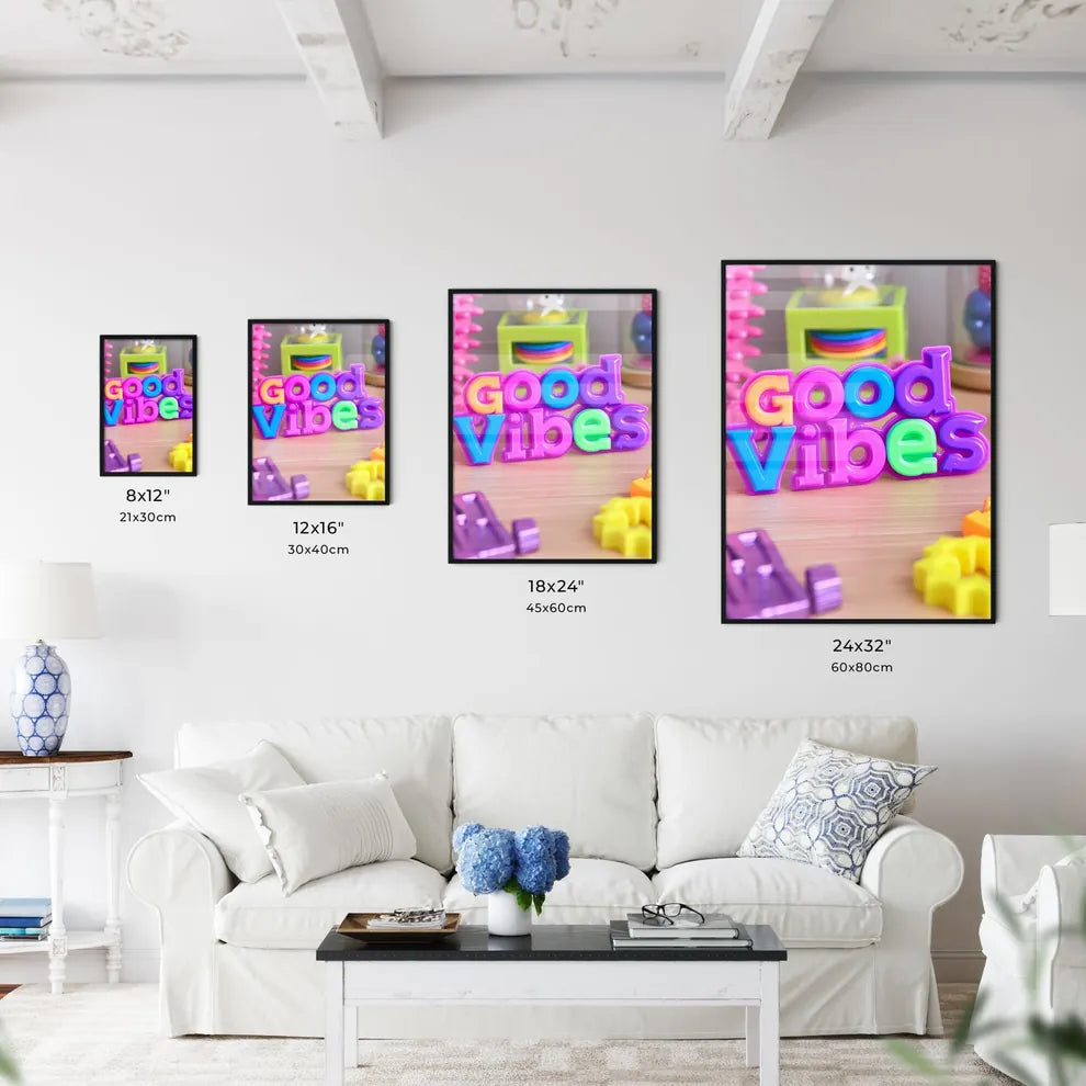 Good Vibes Only - Art print of a colorful p - Kitchen Hangings