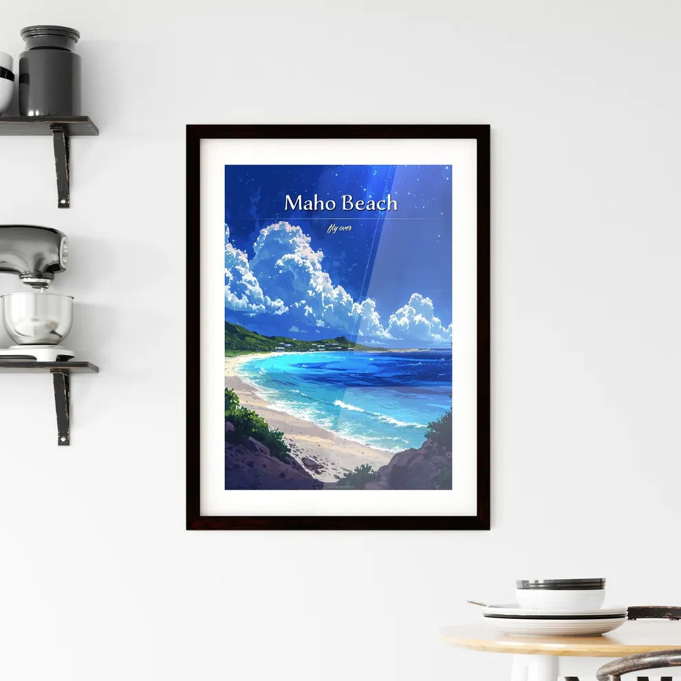 Maho Beach - Art print of a beach with Framed Print