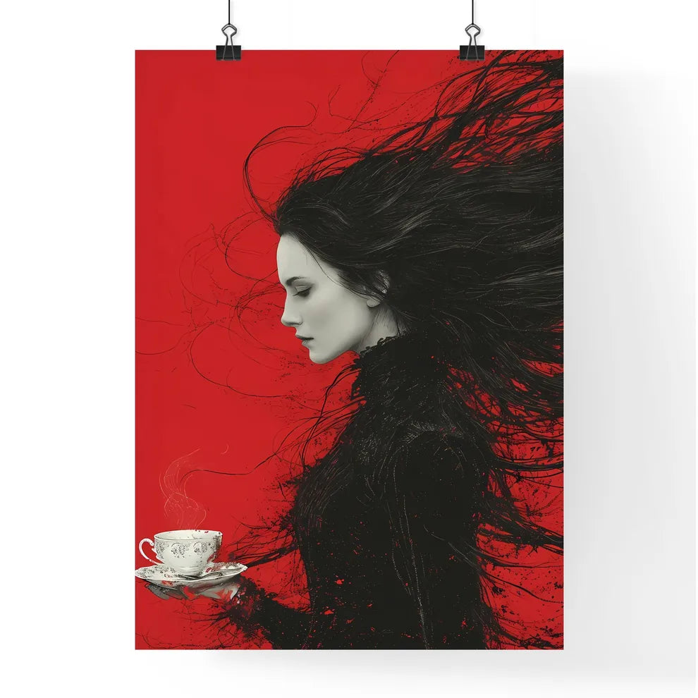 Woman with very long hair Poster