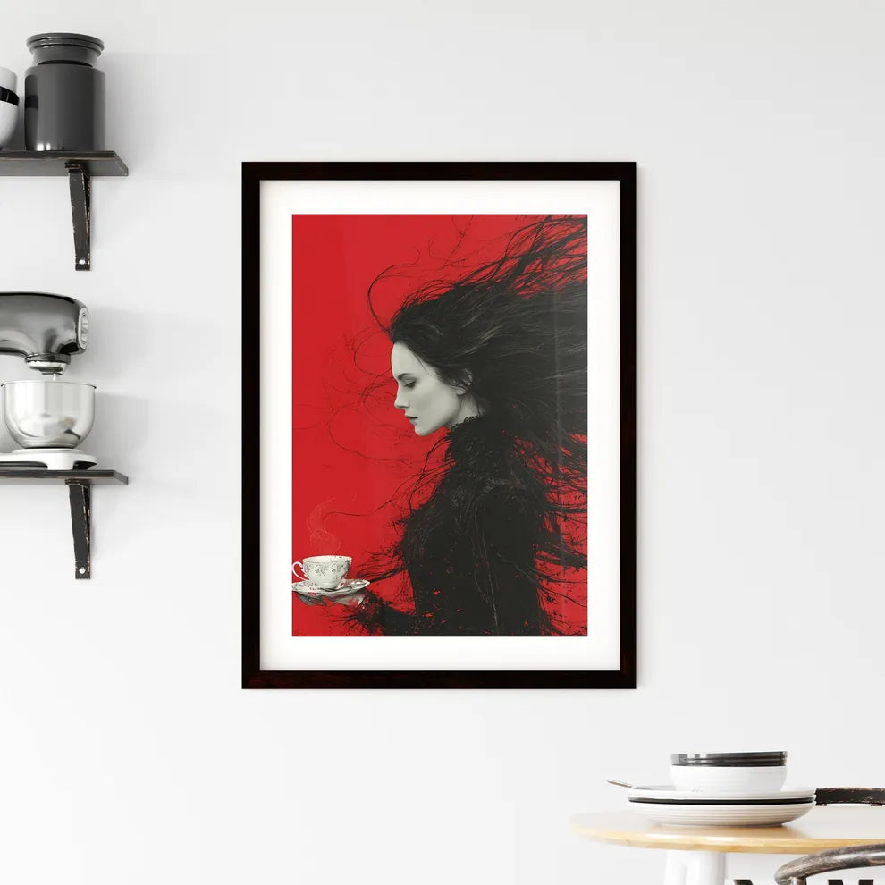 Woman with very long hair Framed Print