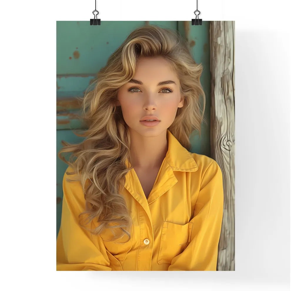 Full body shot pin up garage worker girl - A Poster