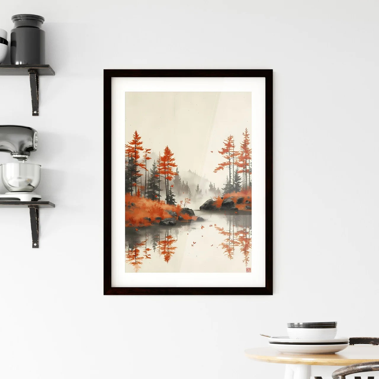 Watercolor tilable paper with christmas tree Framed Print