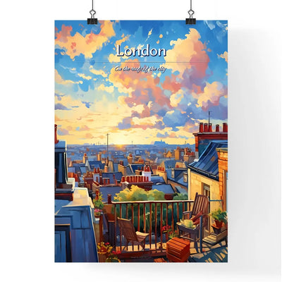 On the roofs of London, UK - Art print of a rooftops of a city
