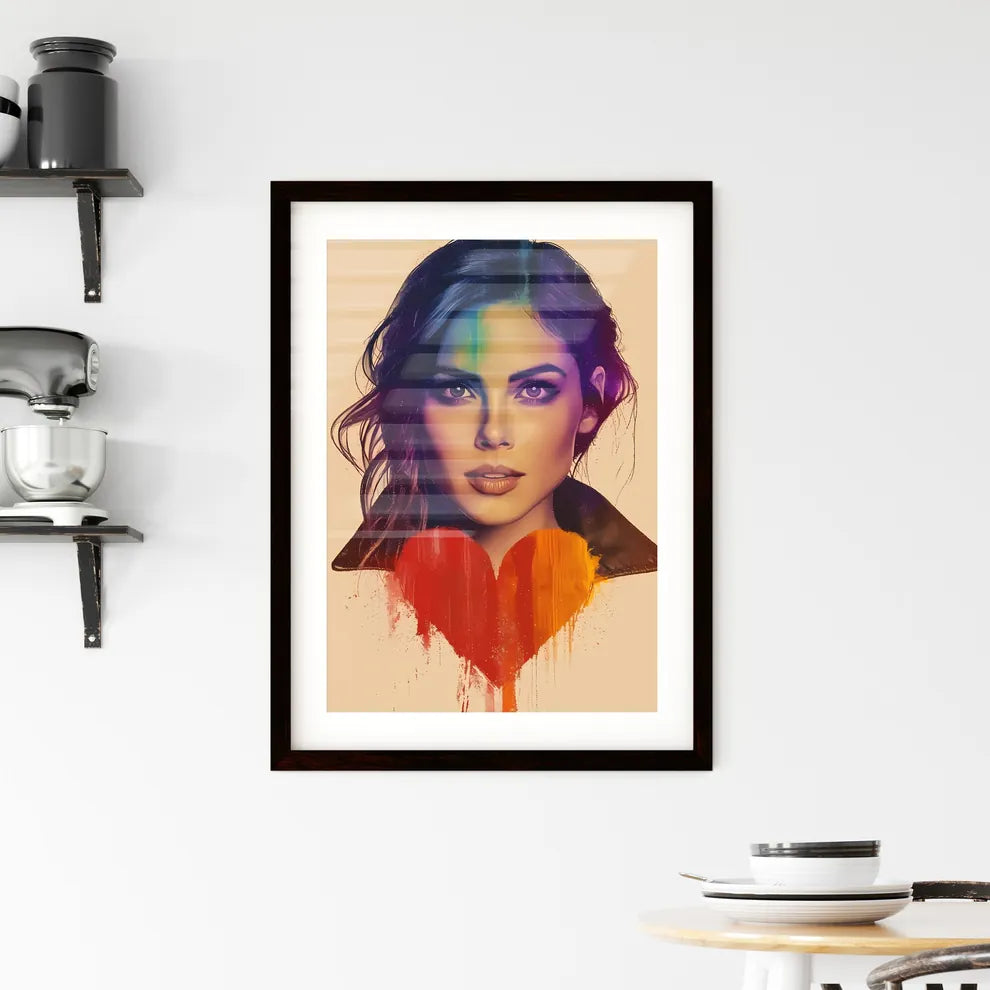 Heart hard adult rock illustration - Art pri Framed Print