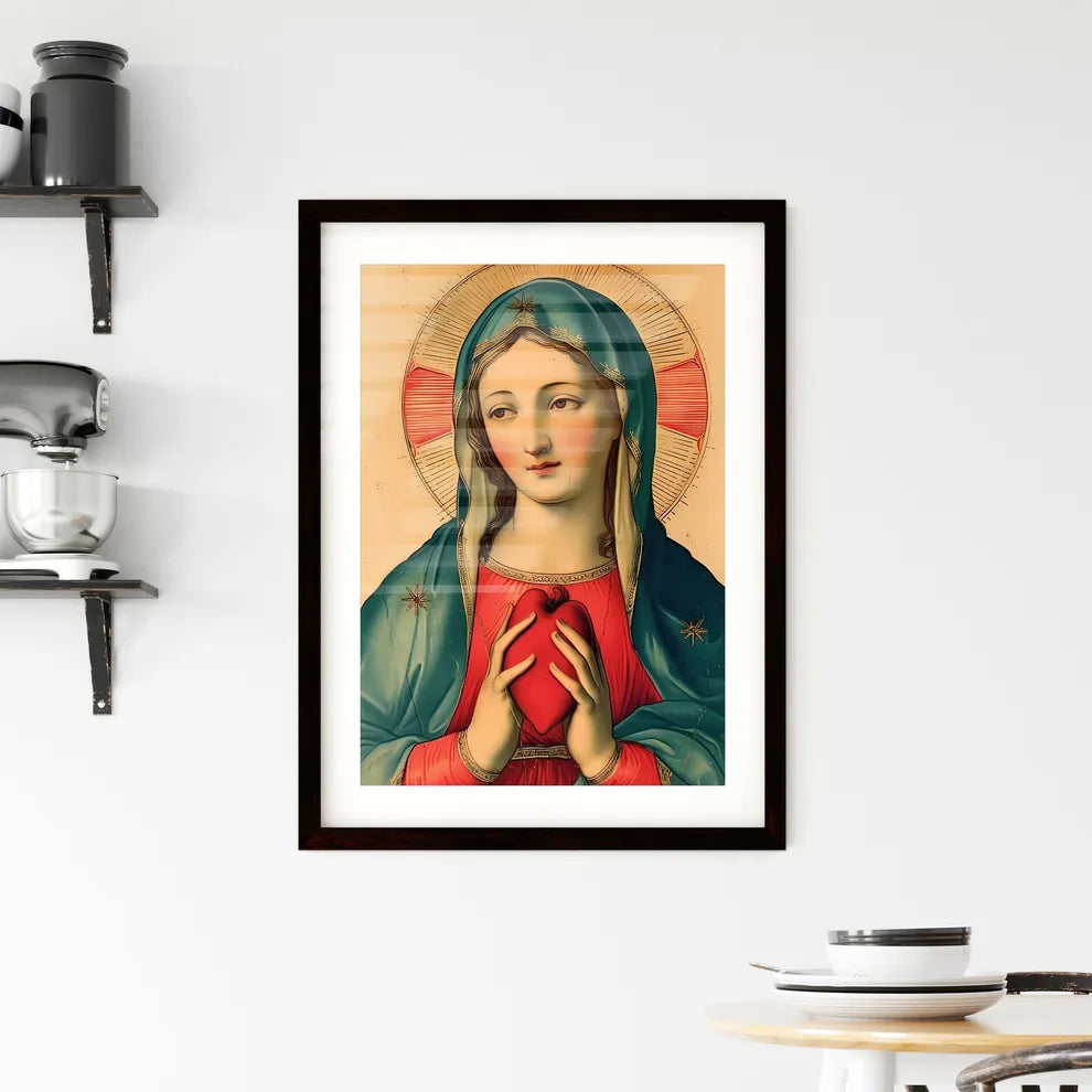 Captivating Catholic image of the Holy Ma Framed Print