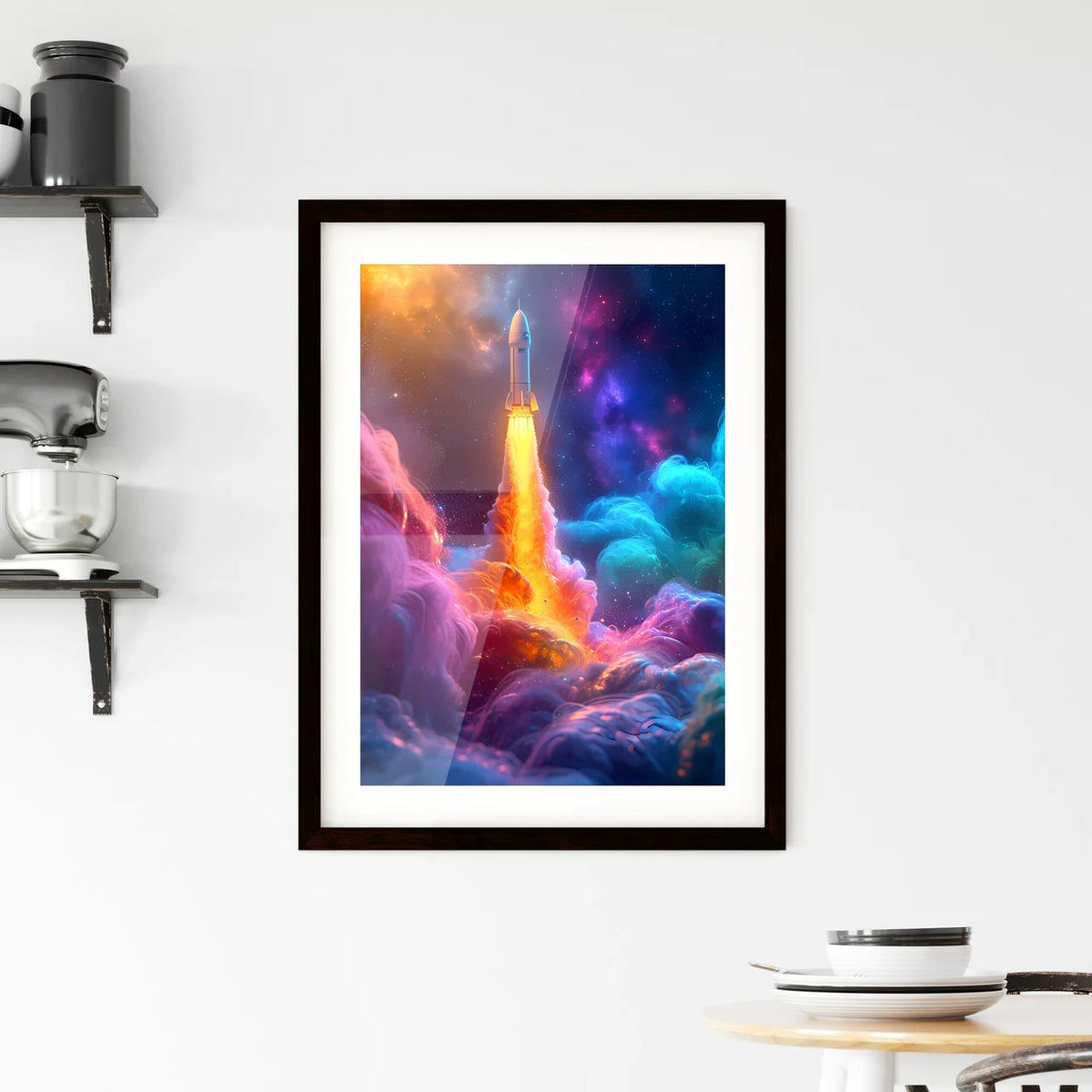 The rocket is launching - Art print of a roc Framed Print