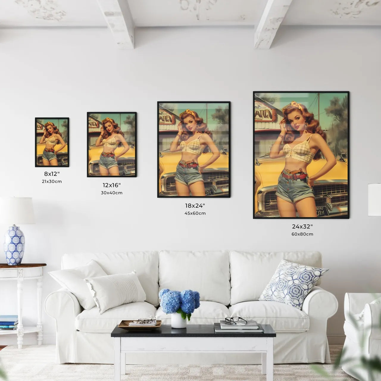 Auto mechanic - Art print of a woman posi - Kitchen Hangings