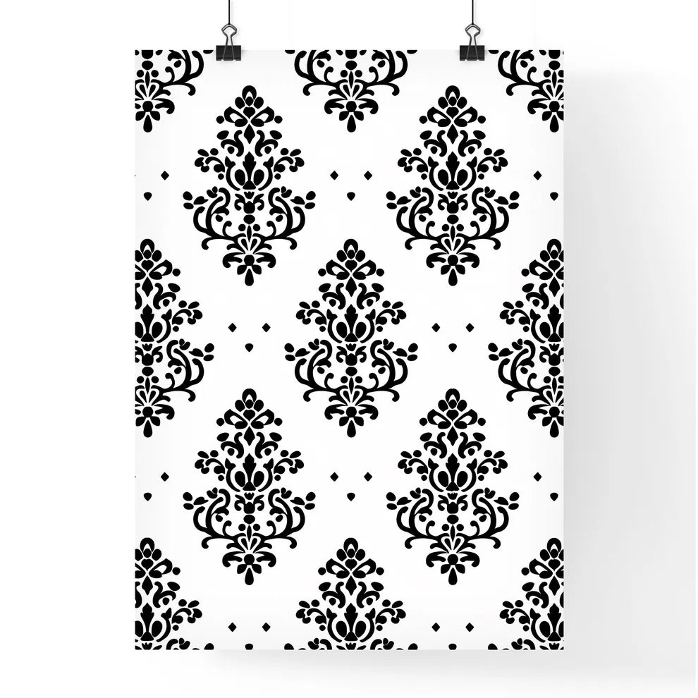 Seamless pattern - Art print of a black and  Poster