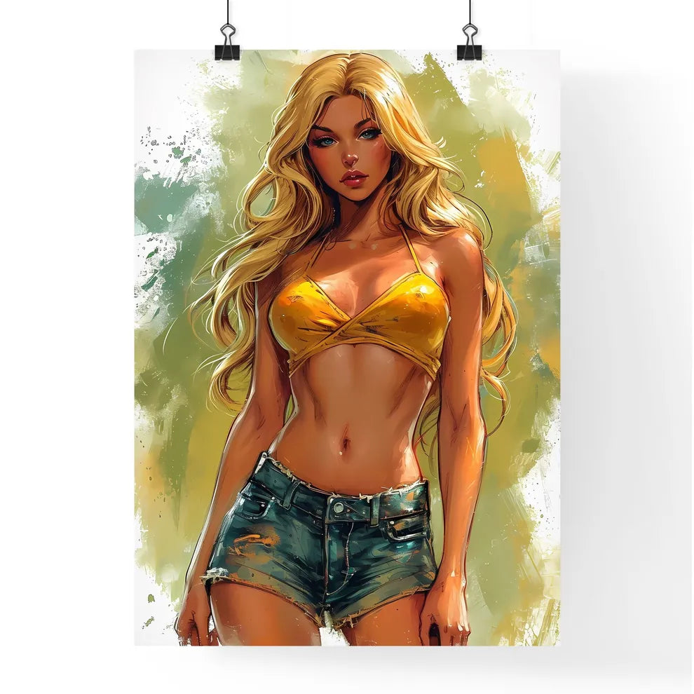 Illustration of a beautiful pin up model ful Poster
