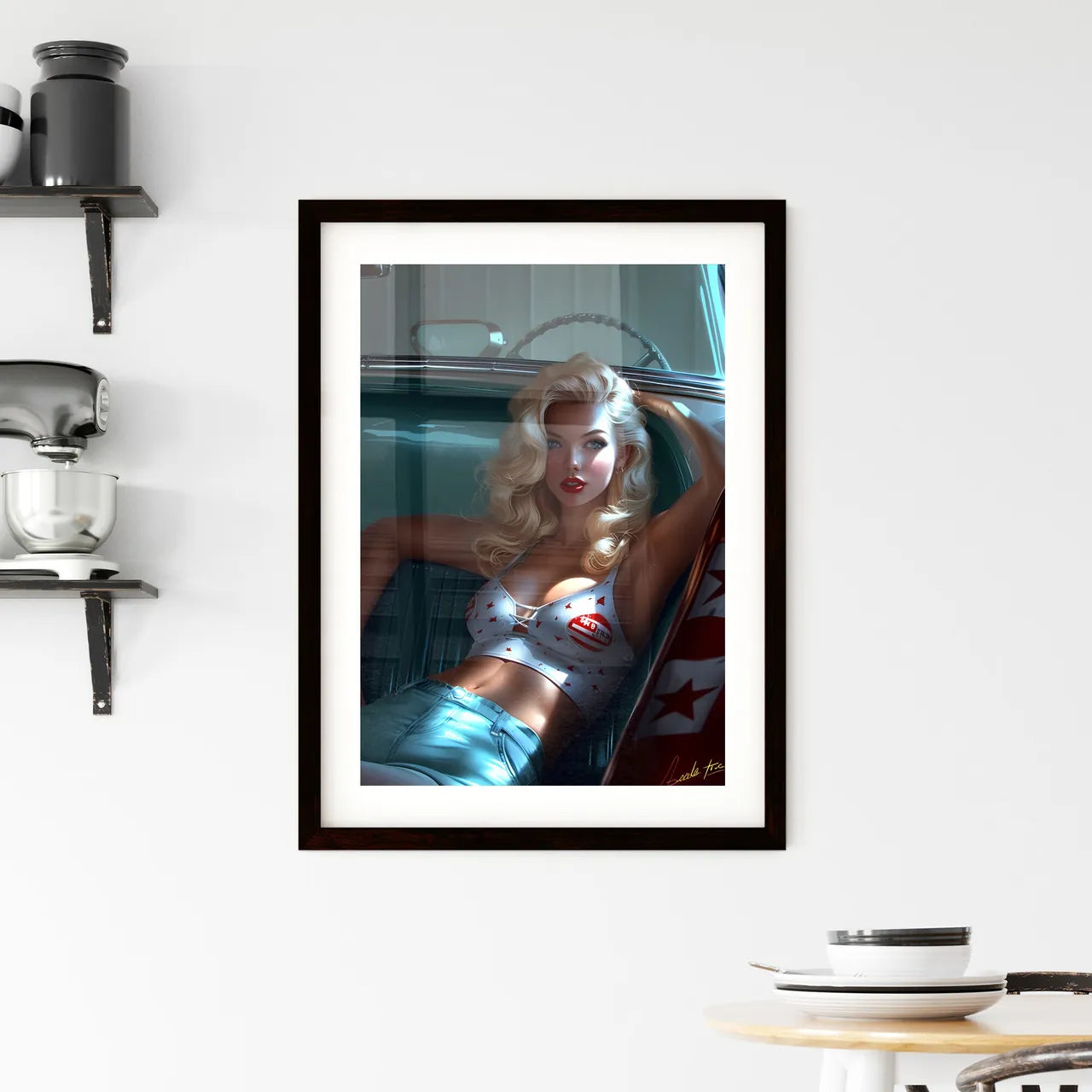 Pin up art TopEngineering Student from Cal T Framed Print