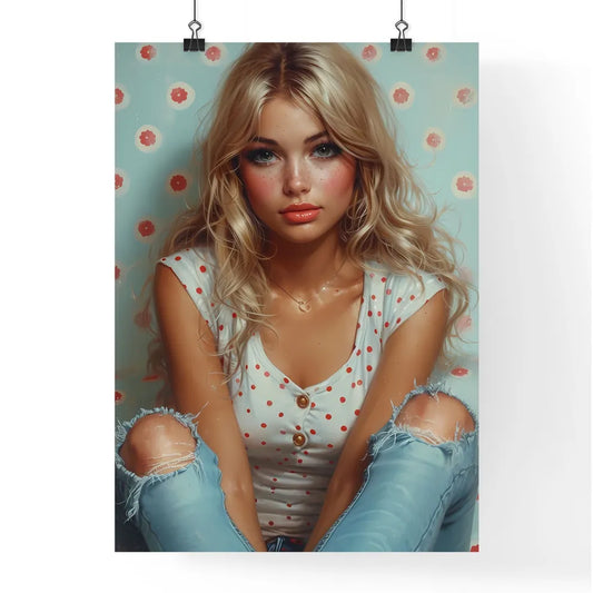 Poster design - Art print of a woman sitt Poster