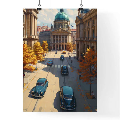 Poster of Paris - Art print of a street with cars and buildings in the background