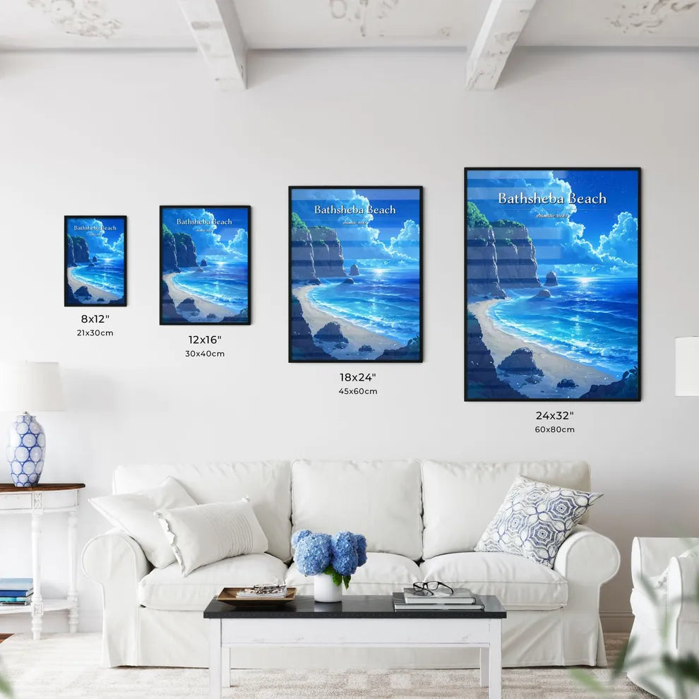 Bathsheba Beach - Art print of a beach with - Kitchen Hangings