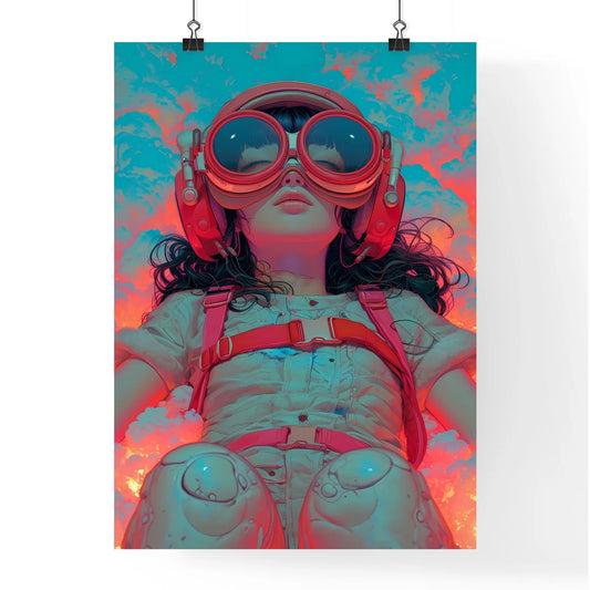 A TRENDY young person records voice - Art pr Poster