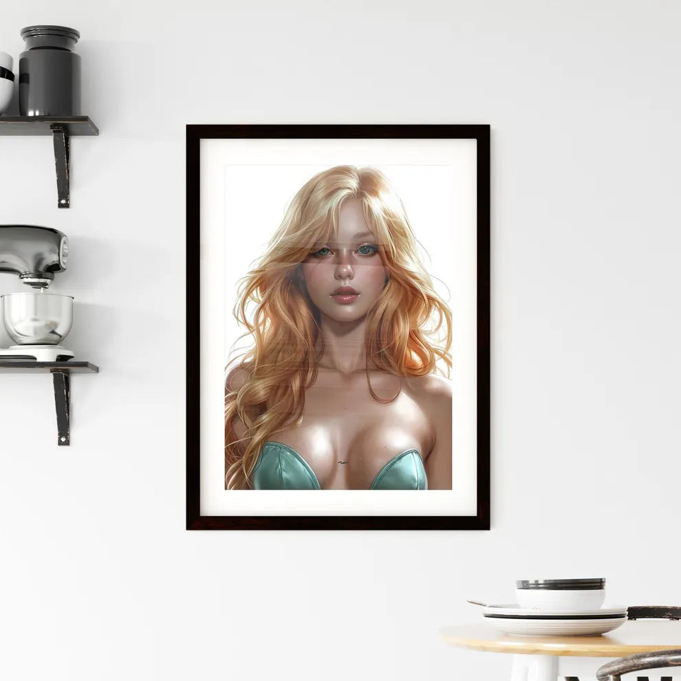Poster of a pin up with white background - A Framed Print