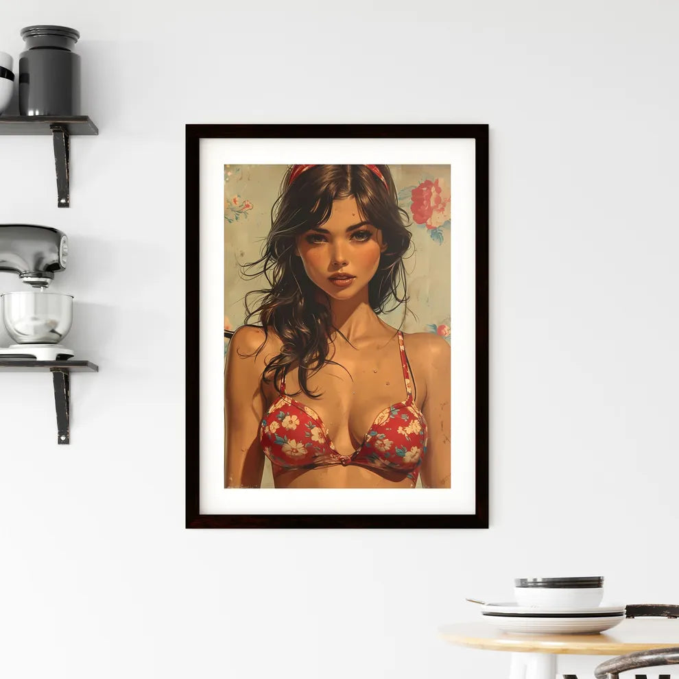 Poster design - Art print of a woman in a Framed Print