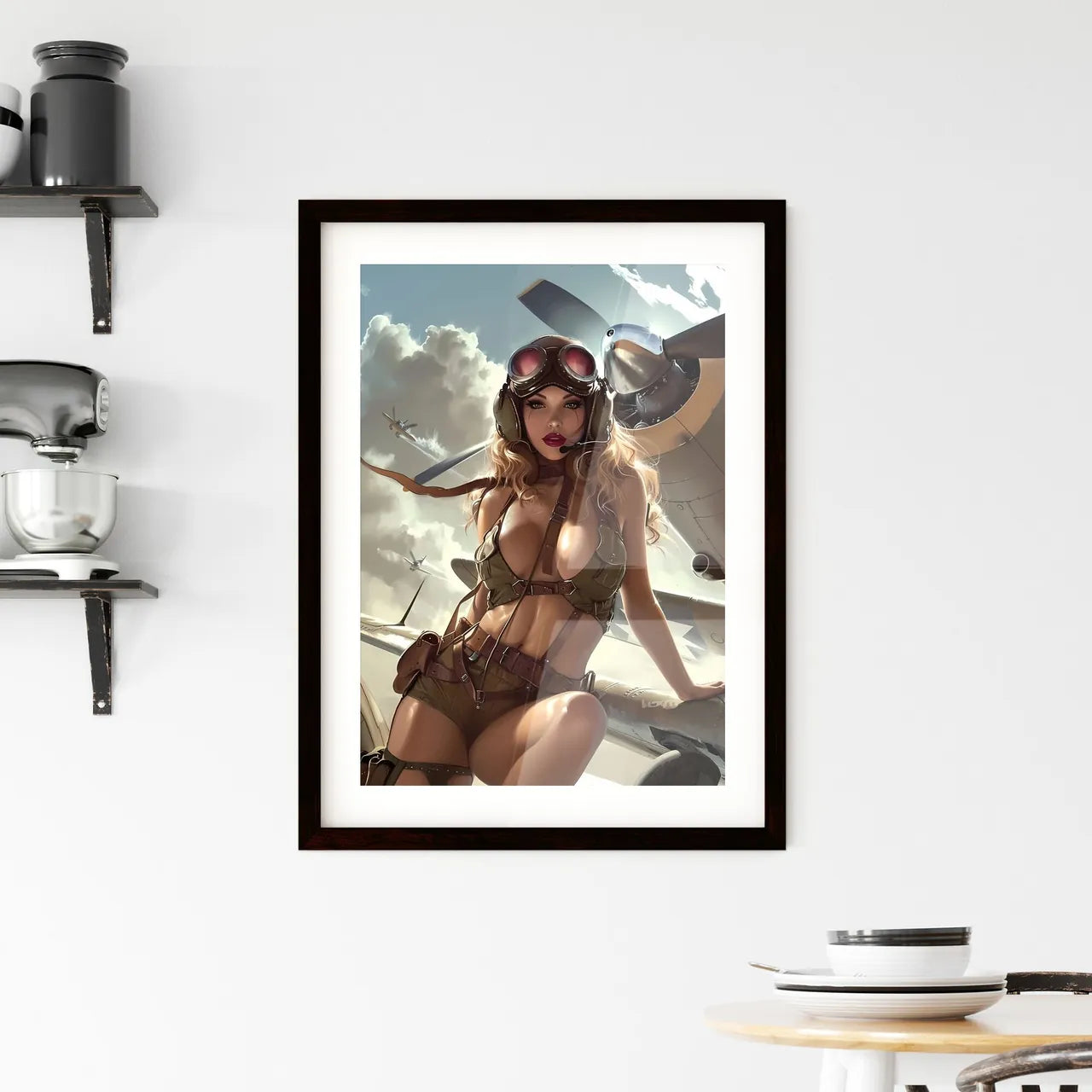 Gogo girl hyper realism style - Art print of Framed Print