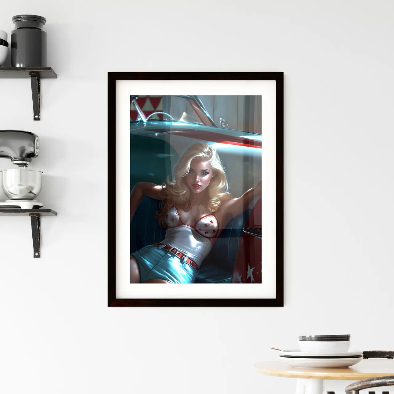 Pin up art TopEngineering Student from Cal T Framed Print