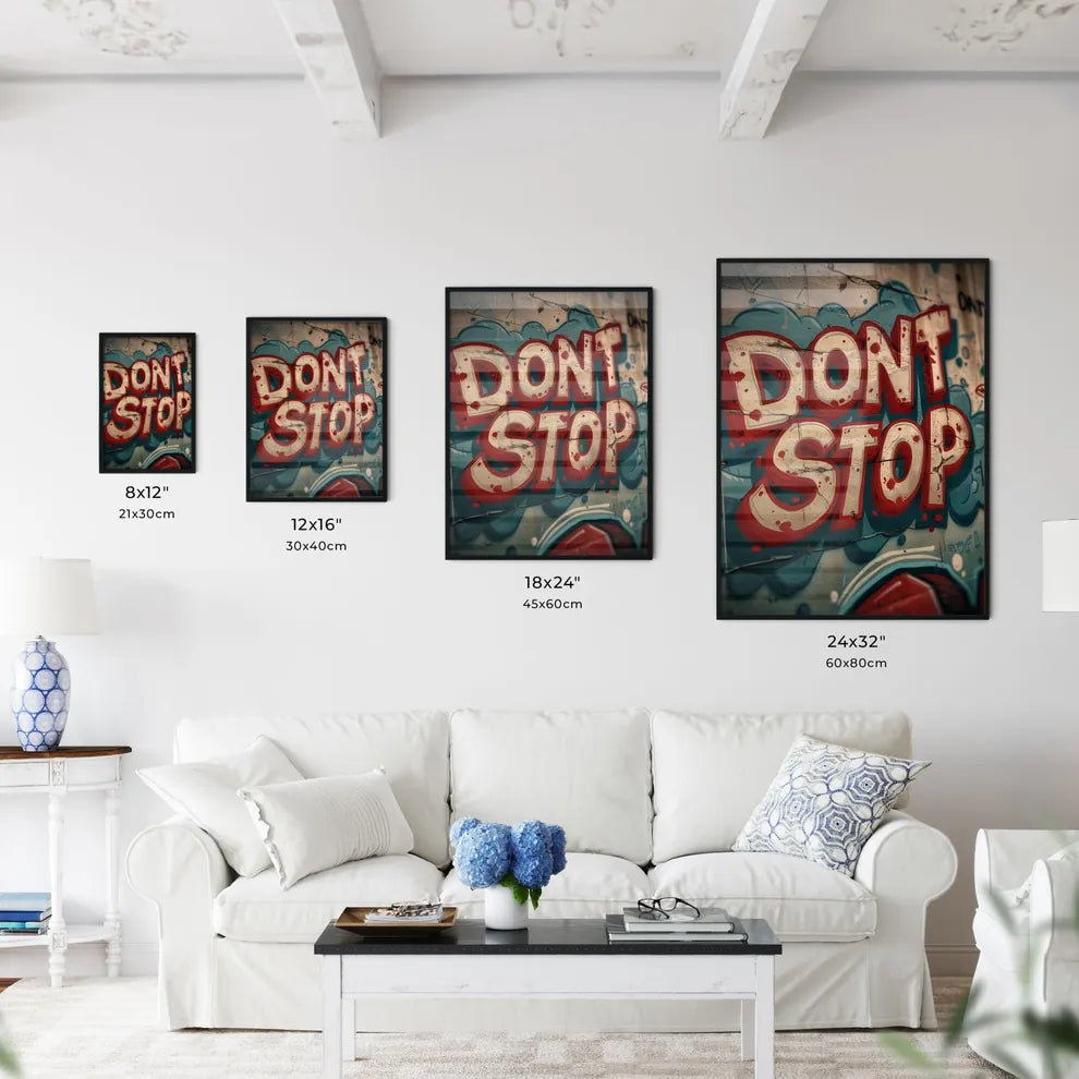 Repeated pattern of the word DONT STOP in ha - Kitchen Hangings