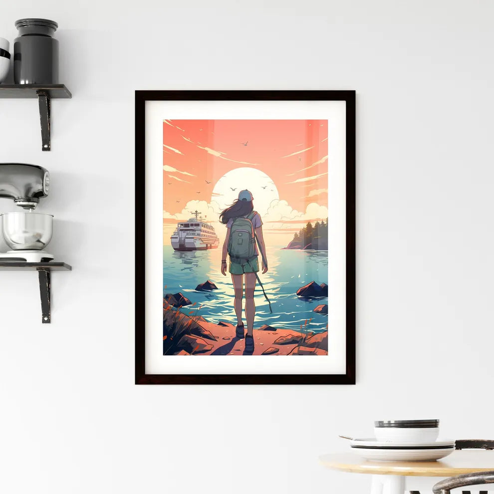 Travel abroad illustration - Art print of a  Framed Print