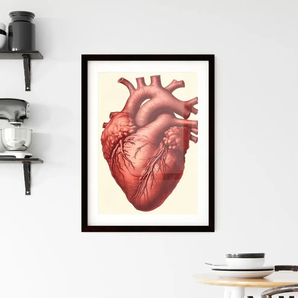 Heart hard adult rock illustration - Art pri Framed Print