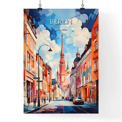 Berlin, Hotel Adlon - Art print of a street with cars and buildings