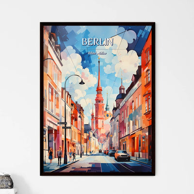Berlin, Hotel Adlon - Art print of a street with cars and buildings