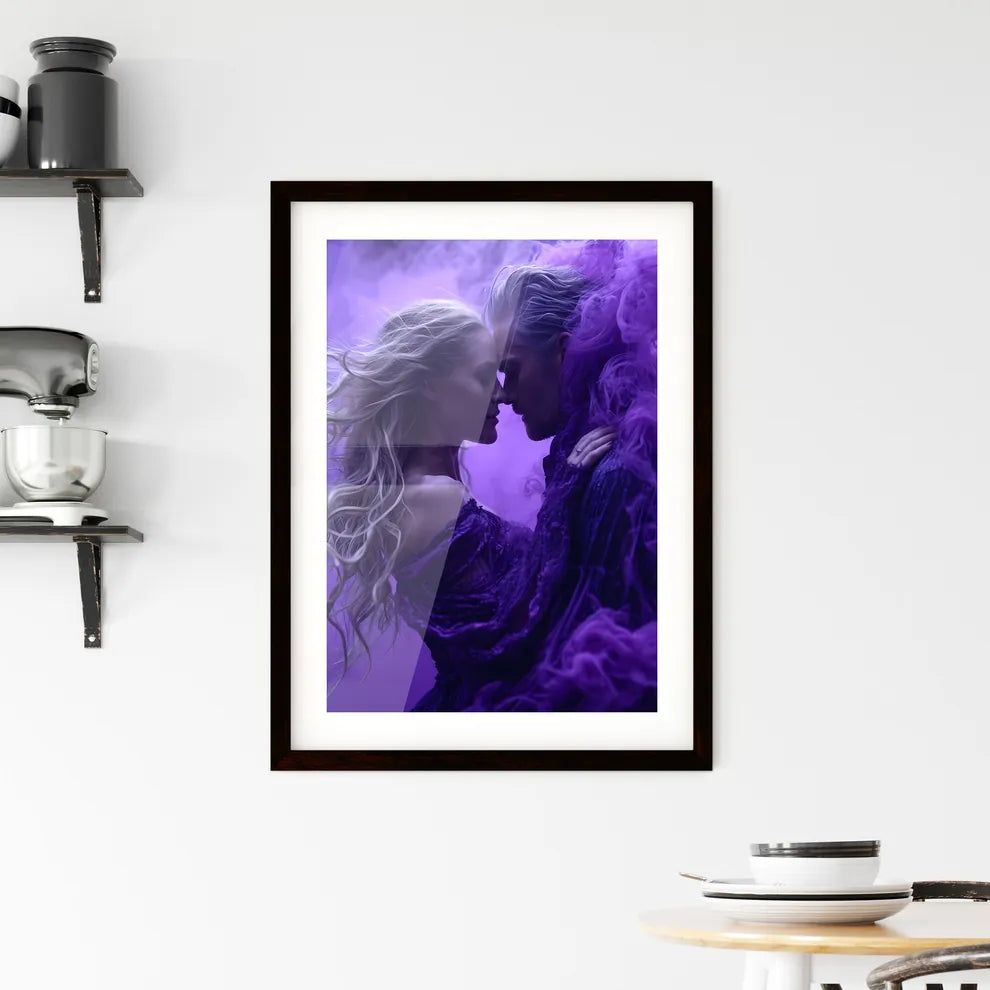 In a passionate embrace - Art print of a man Framed Print