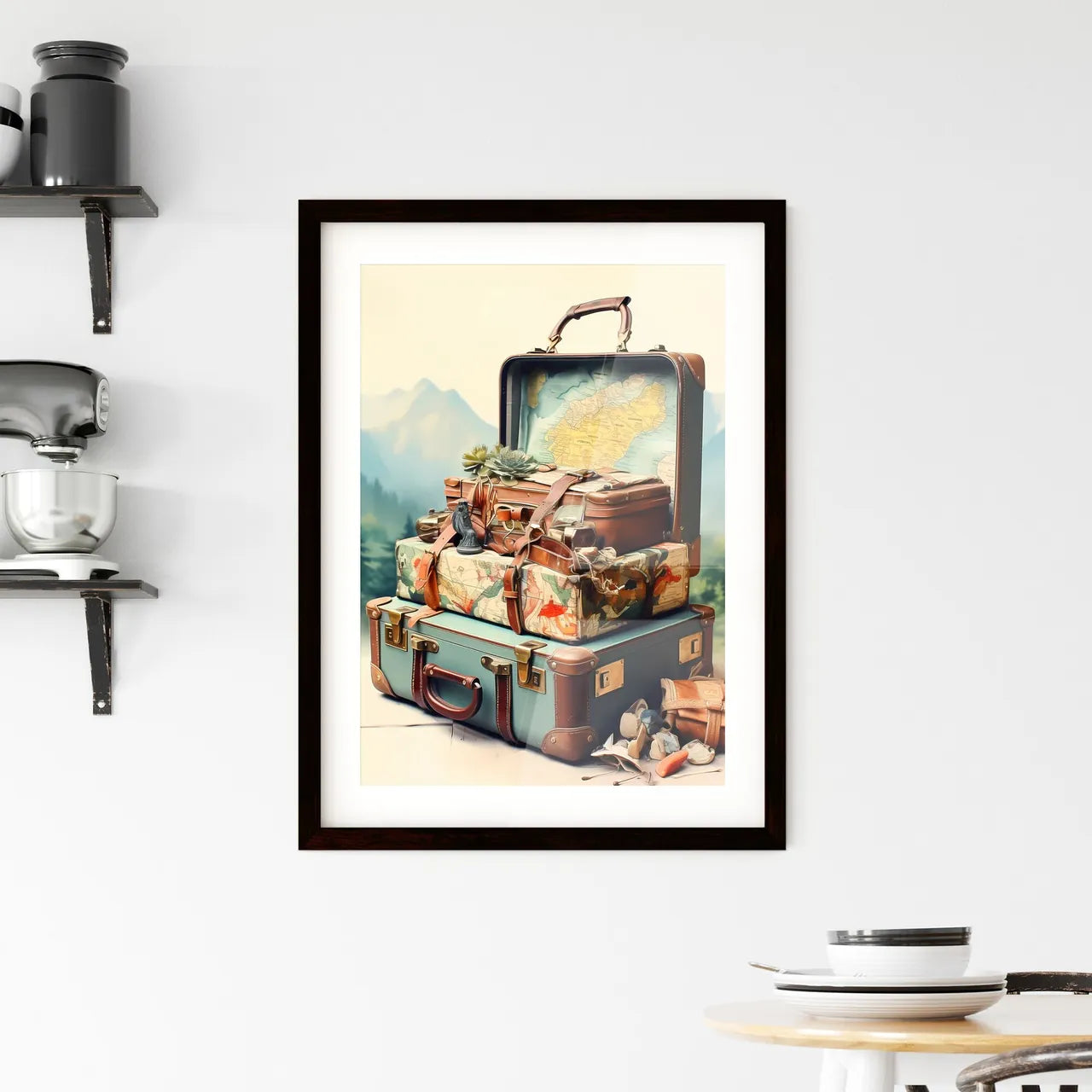 Travel abroad illustration - Art print of a  Framed Print