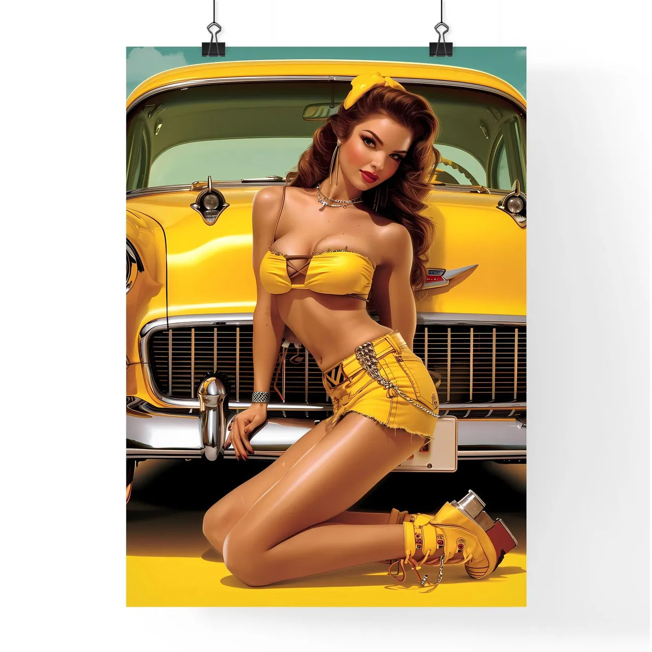 Auto mechanic - Art print of a woman in a Poster