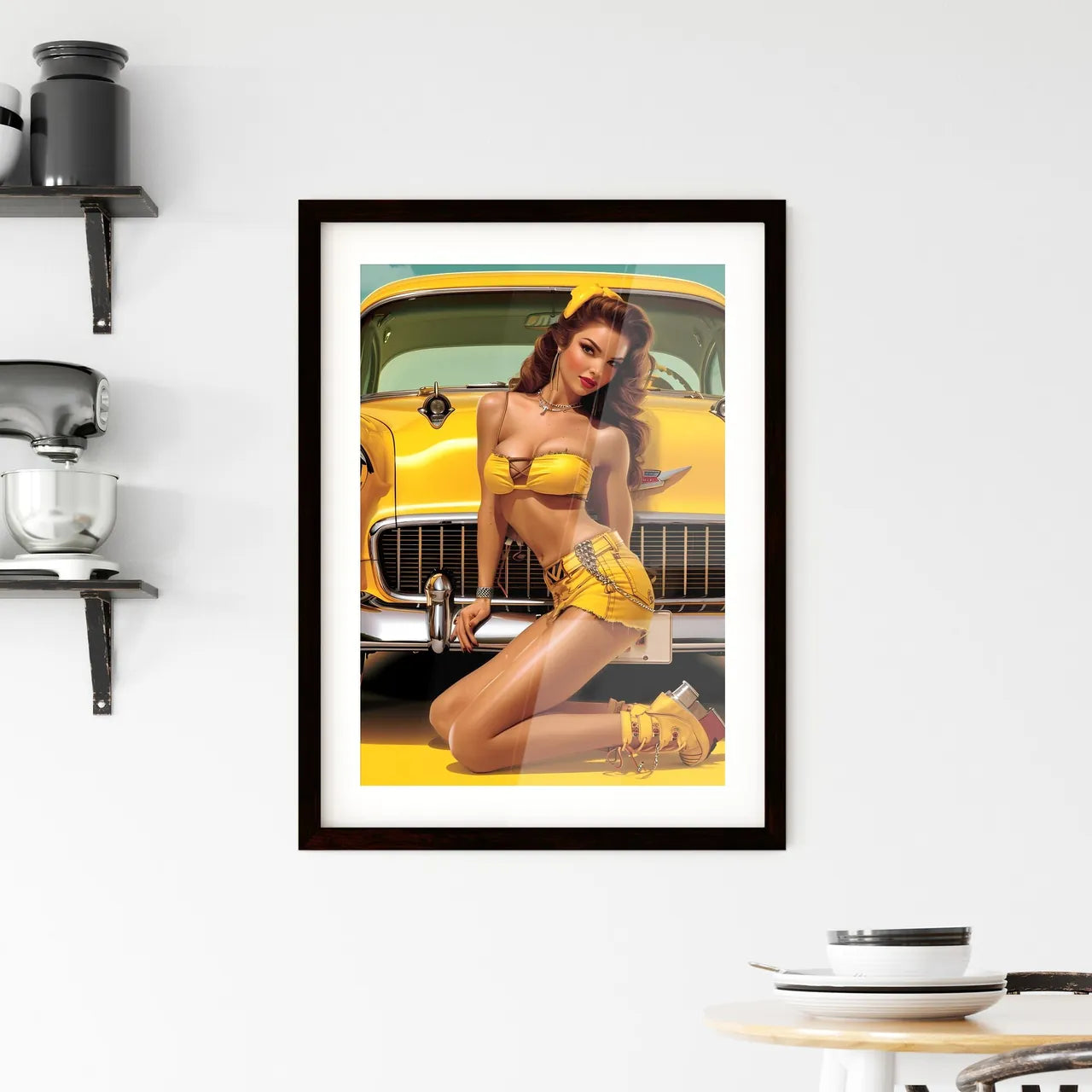 Auto mechanic - Art print of a woman in a Framed Print