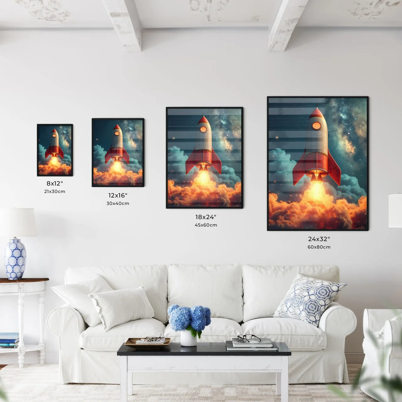 The rocket is launching - Art print of a roc - Kitchen Hangings