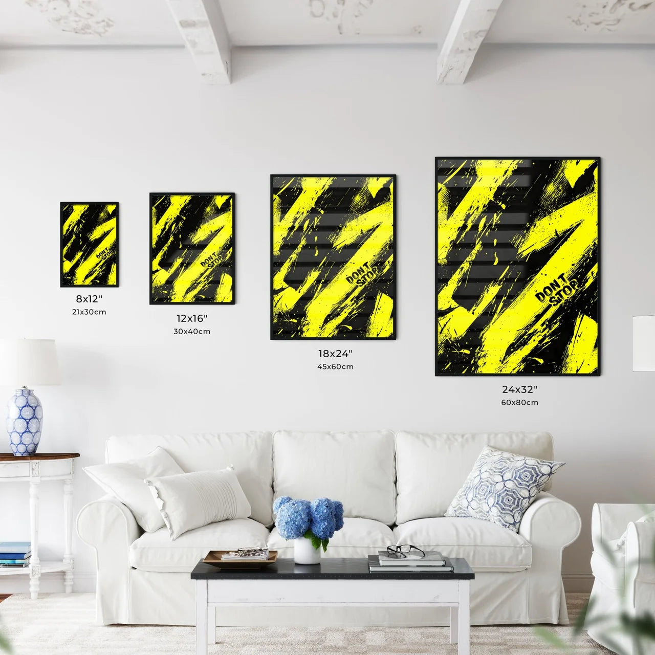 Repeated pattern of the word DONT STOP in ha - Kitchen Hangings