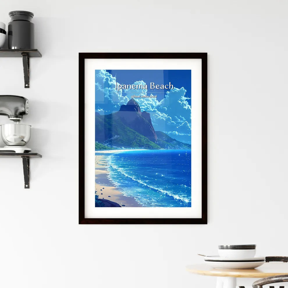 Ipanema Beach - Art print of a beach with Framed Print