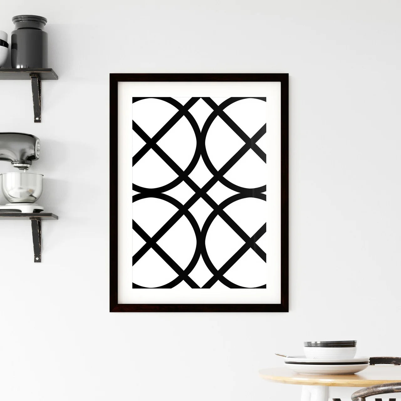 Seamless pattern - Art print of a black and  Framed Print