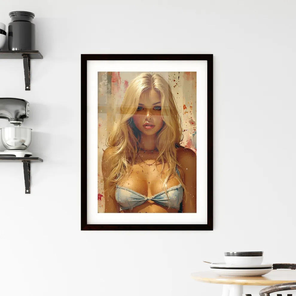 Poster design - Art print of a woman posi Framed Print