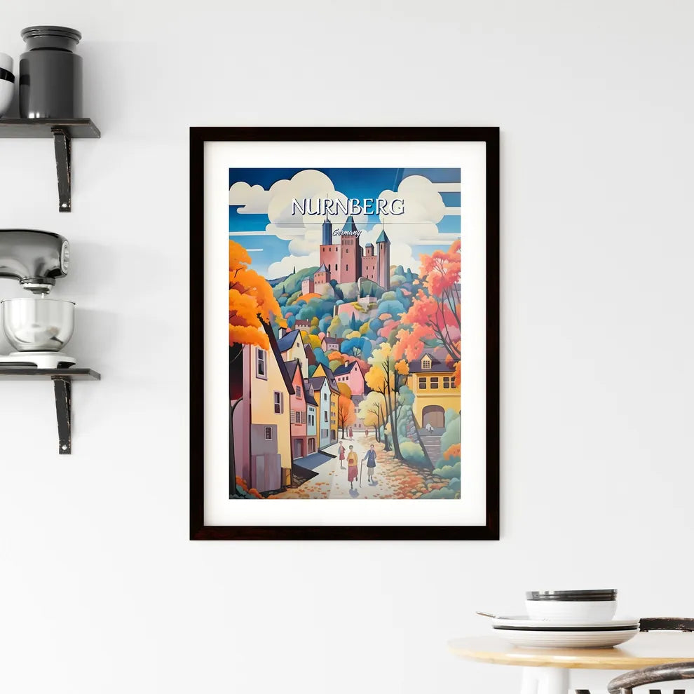 Nurnberg, Germany - Art print of a painting of a castle on a hill Custom Print