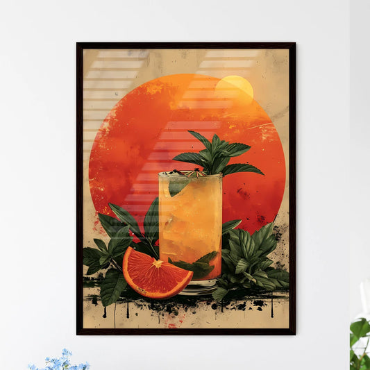 A fruity cocktail radiates hues of yellow -  - Framed Art Print