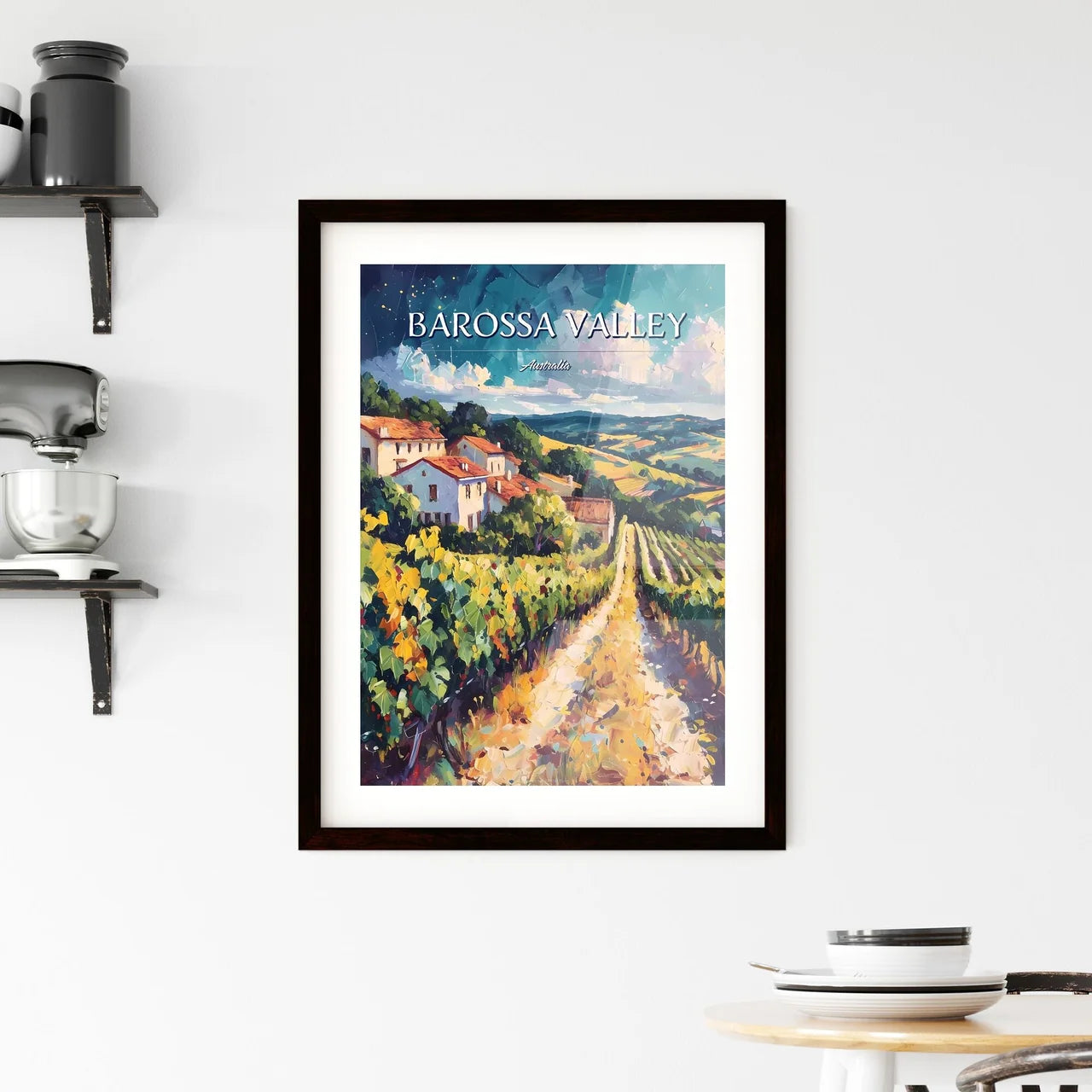 Barossa Valley, Australia - Art print of a painting of a vineyard Custom Print