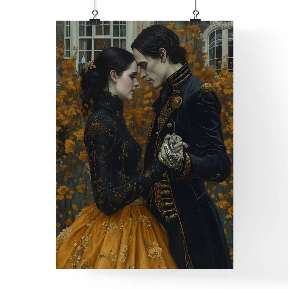 A skeleton slow dances with a beautiful - Ar Poster
