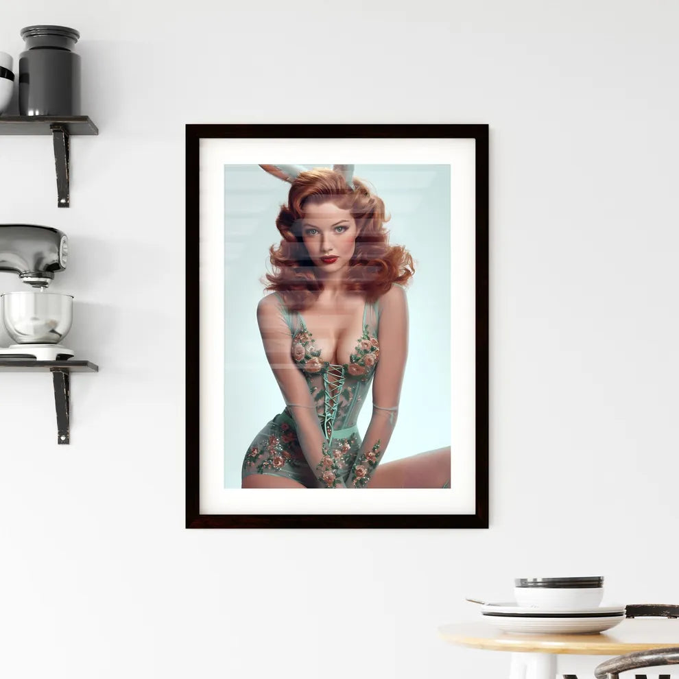 Poster of a pin up with white background - A Framed Print