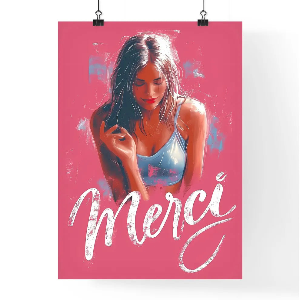 Merci - Art print of a woman in a Poster