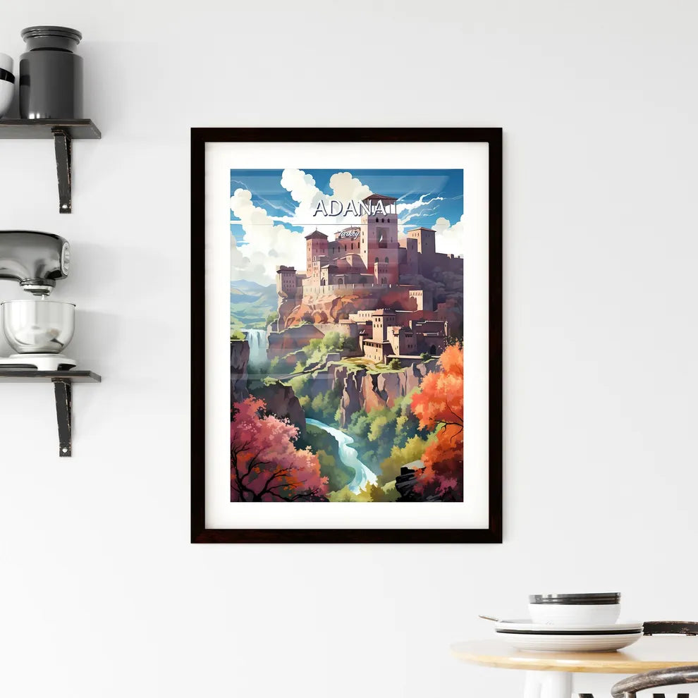 Adana, Turkey - Art print of a castle on a cliff Custom Print