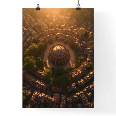 Poster of Paris - Art print of a circular city with trees and buildings